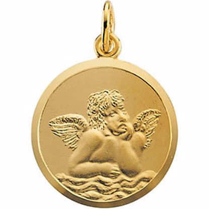 R16951:130048:P 14kt Yellow 16mm Angel Medal