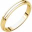 HRE4:149307:P 10kt Yellow 2.5mm Half Round Edge Band