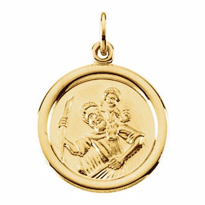 R16953:130053:P 14kt Yellow 16mm St. Christopher Medal