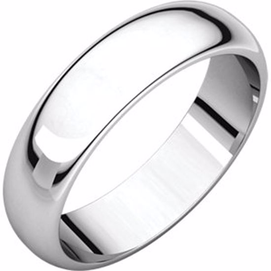 HR12:149261:P 10kt White 5mm Half Round Band