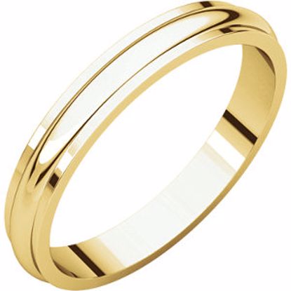 HRE8:149341:P 10kt Yellow 3mm Half Round Edge Band