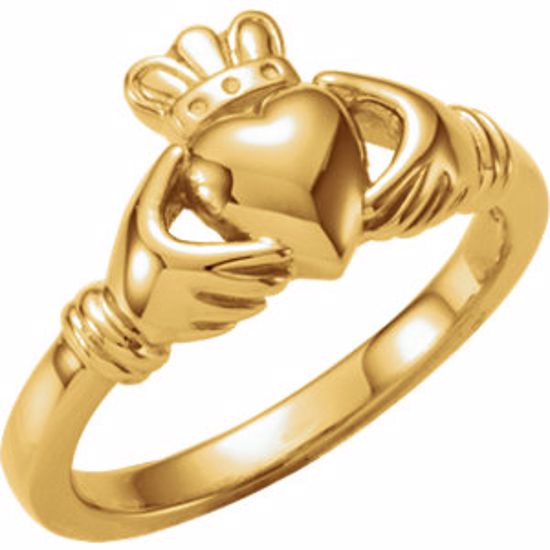 19331:158520:P 14kt Yellow Youth Claddagh Ring