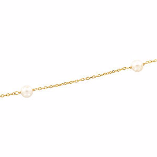 CH181:137785:P 14kt Yellow White Pearl Station 18" Necklace