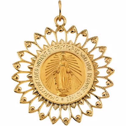 R41320:163594:P 14kt Yellow 33x30mm Round Miraculous Medal 
