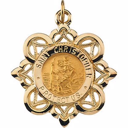 R41326:163575:P 14kt Yellow 28.5x26mm St. Christopher Medal