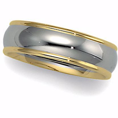 5975:141983:P 14kt White & Yellow 6mm Comfort Fit Band Size 7