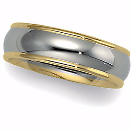 5975:141983:P 14kt White & Yellow 6mm Comfort Fit Band Size 7