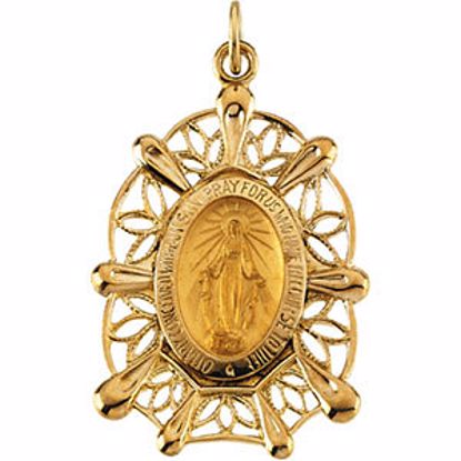 R41322:163592:P 14kt Yellow 30x20mm Miraculous Medal 