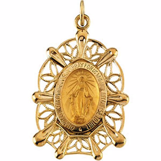 R41322:163592:P 14kt Yellow 30x20mm Miraculous Medal 