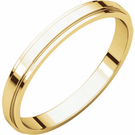 FE4:164534:P 10kt Yellow 2.5mm Flat Edge Band