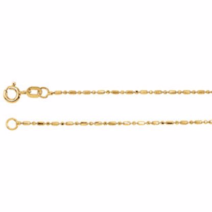 CH204:140850:P 14kt Yellow 1.25mm Alternating Diamond-Cut Bead 18" Chain