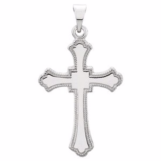 R16197:164186:P 14kt White 21x15mm Cross Pendant