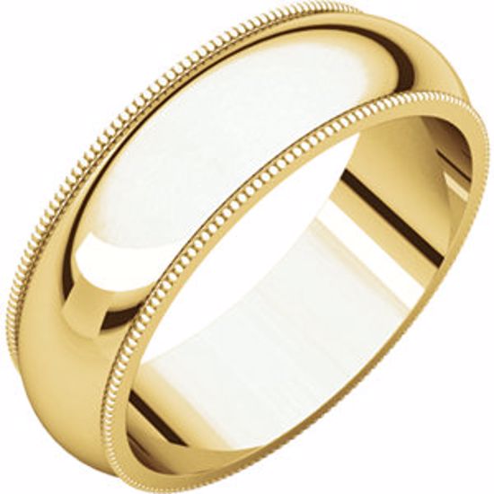 MG5:142175:P 10kt Yellow 6mm Milgrain Band