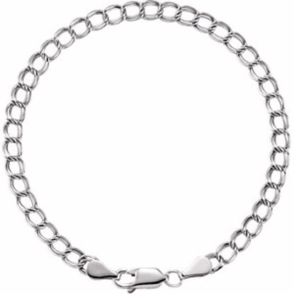 CH330:166082:P 14kt White 4mm Solid Charm 7" Bracelet