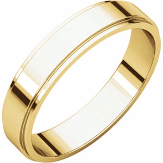 FE10.5:143503:P 10kt Yellow 4mm Flat Edge Band