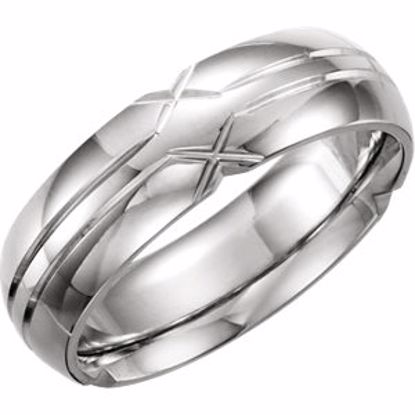 50106:193664:P Platinum 6mm Grooved Band Size 8