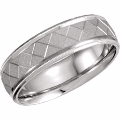 50154:222332:P Platinum 7mm Plat Comfort Fit Design Band Size 6.5