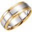 50138:221892:P 14kt White & Yellow 7.5 mm Band Size 10