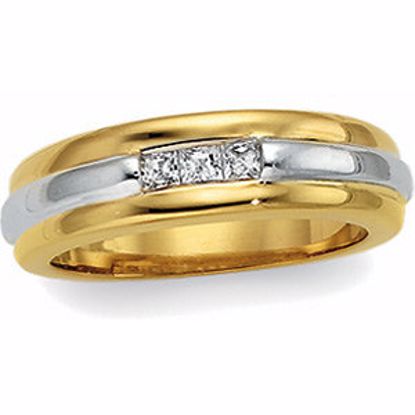 60130:207285:P 14kt Yellow & White 1/4CTW Diamond Band