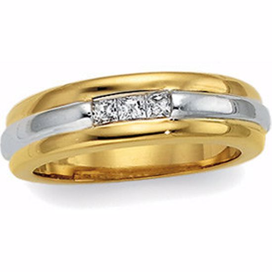 60130:207285:P 14kt Yellow & White 1/4CTW Diamond Band