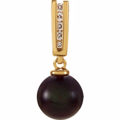 60755:209338:P Akoya Cultured Pearl & Diamond Pendant