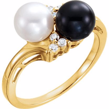 60636:209214:P Akoya Cultured Pearl & Diamond Ring