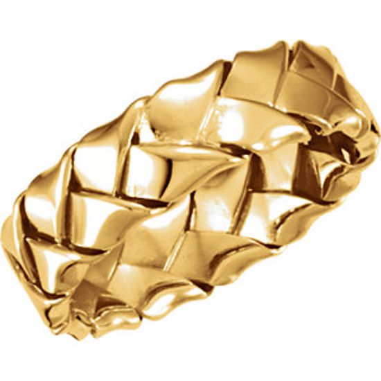 50052:217149:P 18kt Yellow 6mm Hand Woven Band Size 5