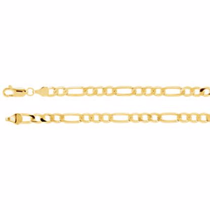 CH494:244887:P 14kt Yellow 5mm Solid Figaro 20" Chain