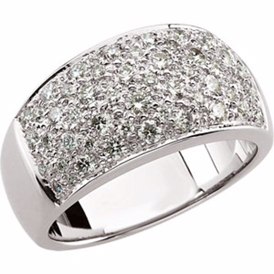 61230:246301:P 14kt White 1 CTW Diamond Micro Pave Ring Size 6