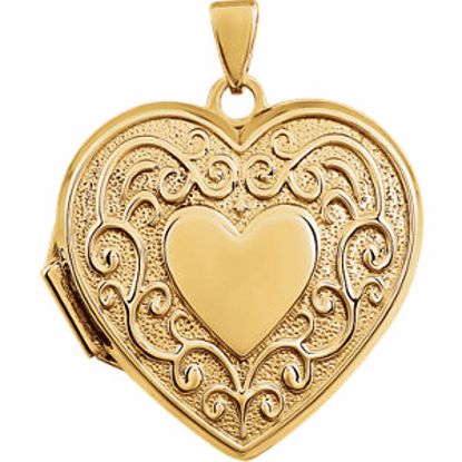 21957:238968:P 14kt Yellow Heart Shaped Locket