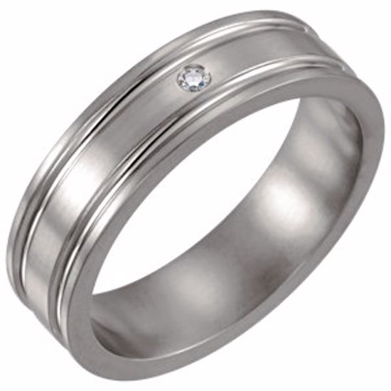 120354:241807:P Titanium .025 CTW Diamond Grooved 6mm Band Size 8 