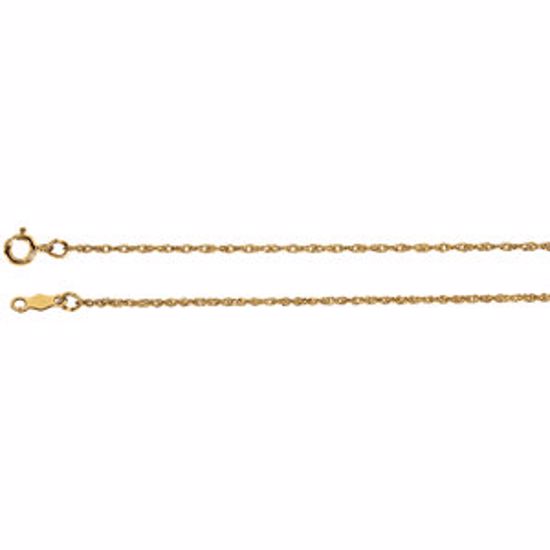 CH469:244030:P 14kt Yellow 1mm Rope 18" Chain