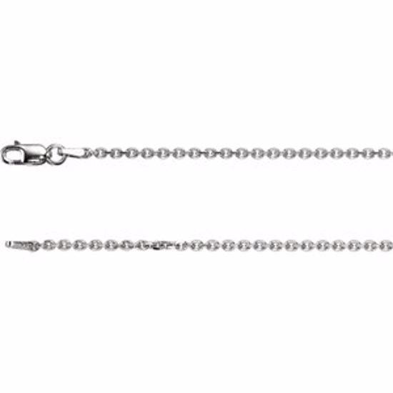 CH125:244310:P 14kt White 1.75mm Solid Diamond-Cut Cable 24" Chain