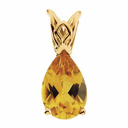 61738:252294:P Citrine Pear Scroll Setting® Pendant