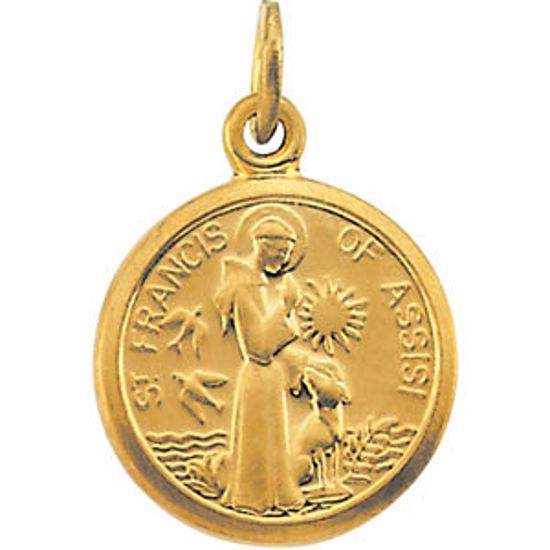 R41361:252314:P 14kt Yellow 10.15x12mm St. Francis of Assisi Medal