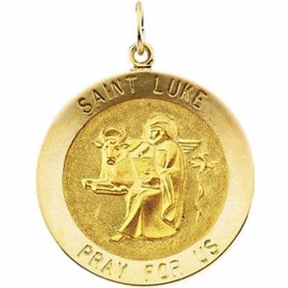 R16318:254871:P 14kt Yellow 25mm Round St. Luke Medal