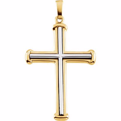 R41165:254408:P Two-Tone Cross Pendant