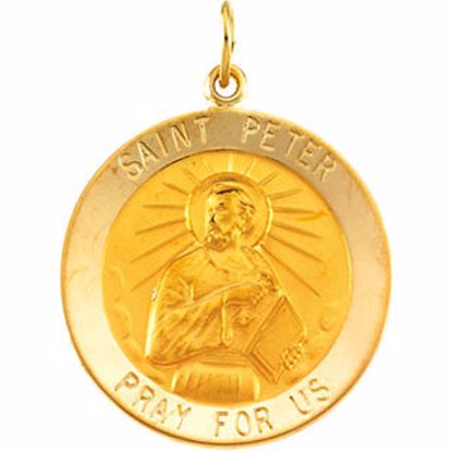 R16320:254402:P 14kt Yellow 25mm Round St.Peter Medal