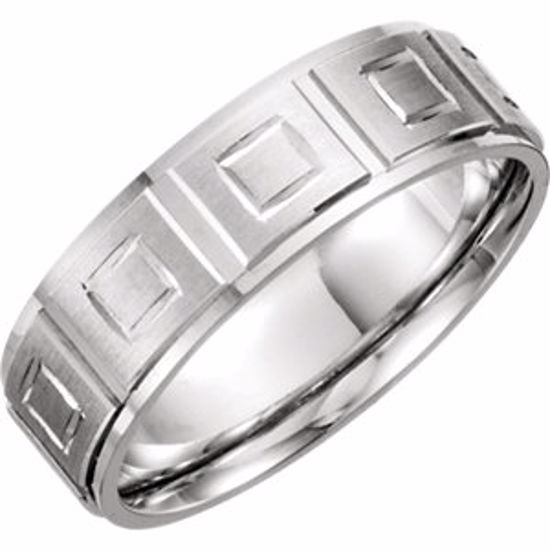 50478:287625:P 14kt White 7mm Design Band Size 10