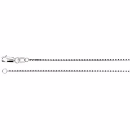 CH619:288082:P 14kt White .75mm Box 18" Chain