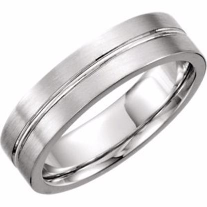 50490:288797:P 14kt White 6mm Grooved Band Size 10.5 