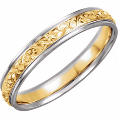 5955:277899:P 18kt Yellow & Platinum 4mm Design Band Size 9