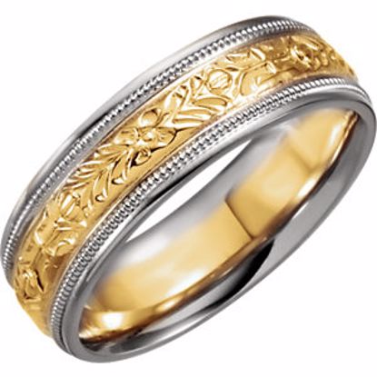 5947:277873:P 18kt Yellow & Platinum 6.25mm Comfort-Fit Design Band Size 9
