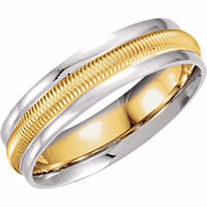 5732:276965:P 18kt Yellow & Platinum 6mm Comfort-Fit Design Band Size 7