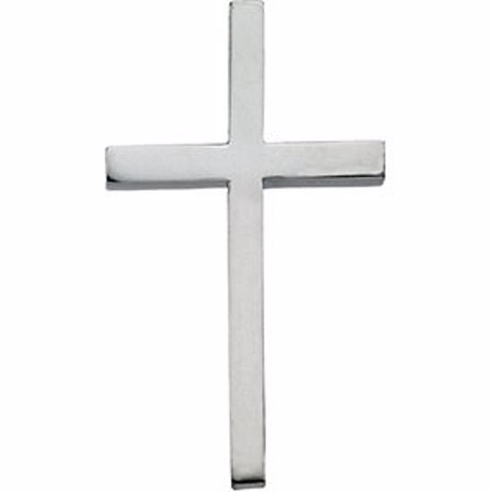 R41188:297885:P 14kt White 29.5x18.25mm Cross Pendant