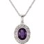 63562:297540:P 14kt White Amethyst & .06 CTW Diamond Necklace
