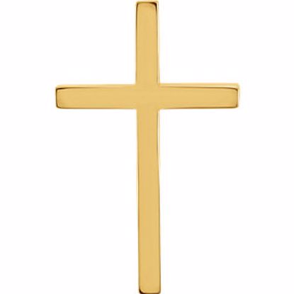 R41188:297855:P 18kt Yellow 21.75x13.5mm Cross Pendant