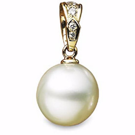 63152:291311:P 18kt Yellow South Sea Cultured Pearl & 1/10 CTW Diamond Pendant