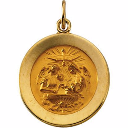 R41520:304398:P 14kt Yellow 18mm Round Baptismal Pendant Medal