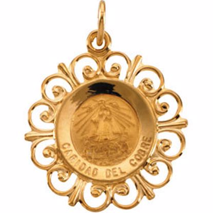 R41493:304399:P 14kt Yellow 18.5mm Caridad Del Cobre Medal